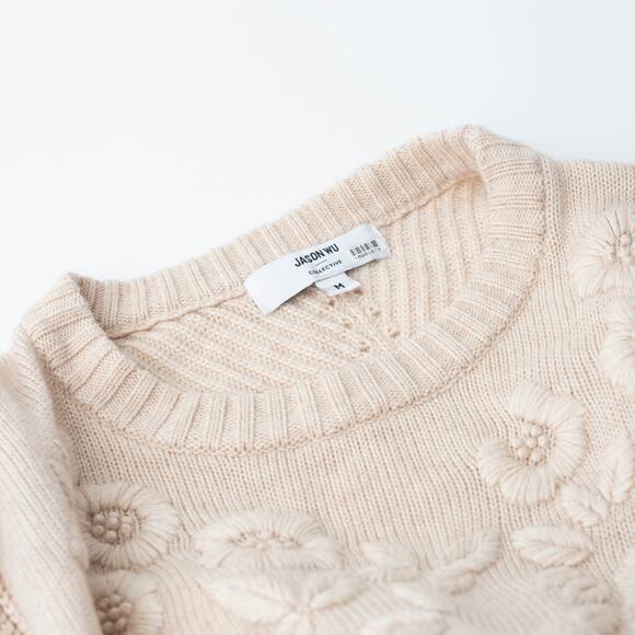 Jason Wu x RTR Cream Floral Knit Sweater - Picture 7 of 10